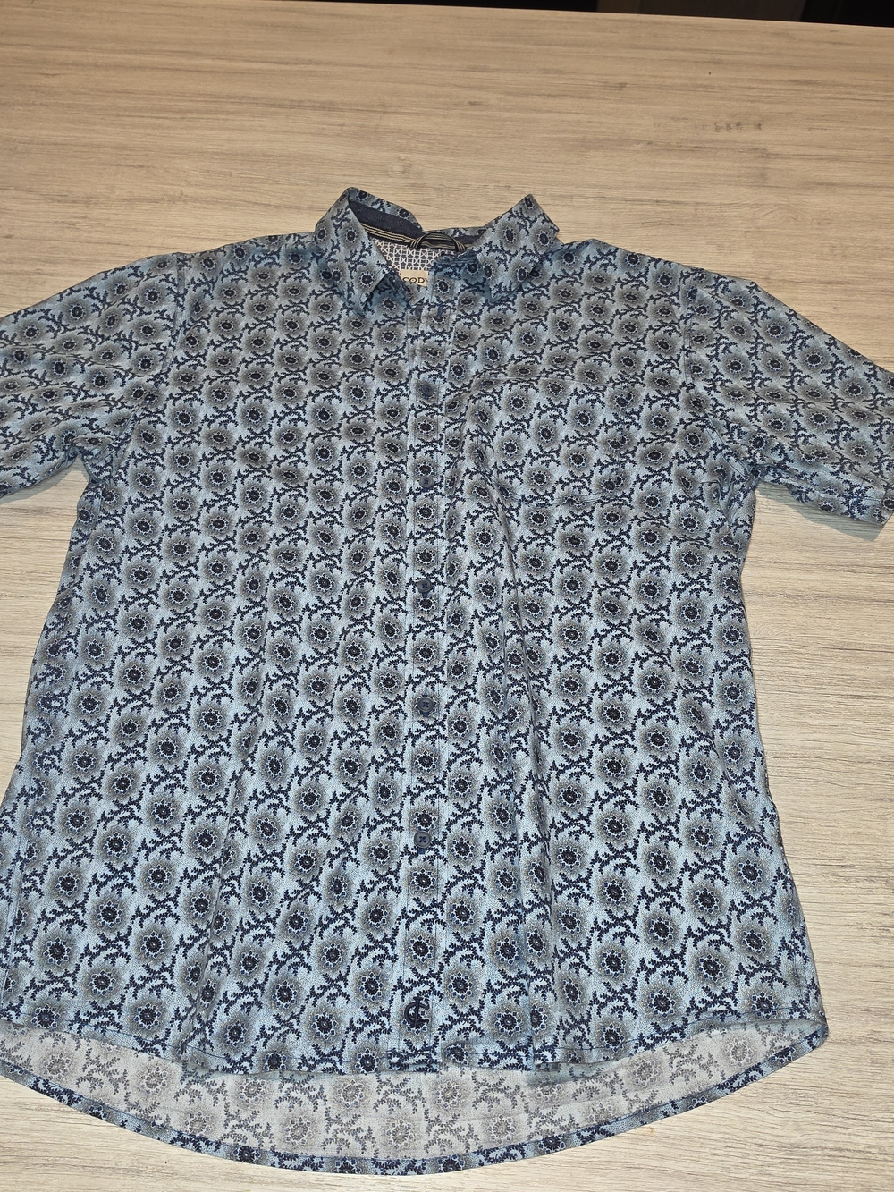 Cody James Western Button Short Sleeve Shirt Men's Blue Size L